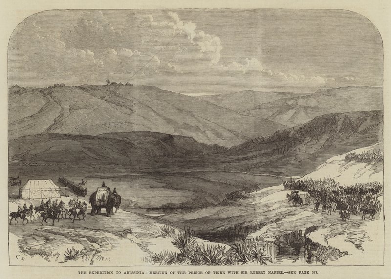 Výprava do Habeše, setkání prince z Tigre se sirem Robertem Napierem od Sir John Charles Robinson