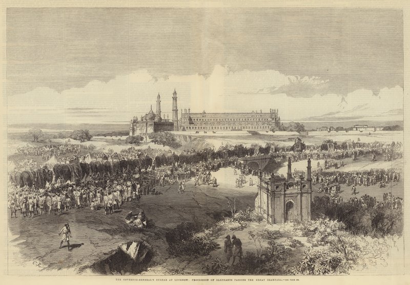 Durbar generálního guvernéra v Lucknow, Procesí slonů procházející Velkou Imambarou od Sir John Charles Robinson