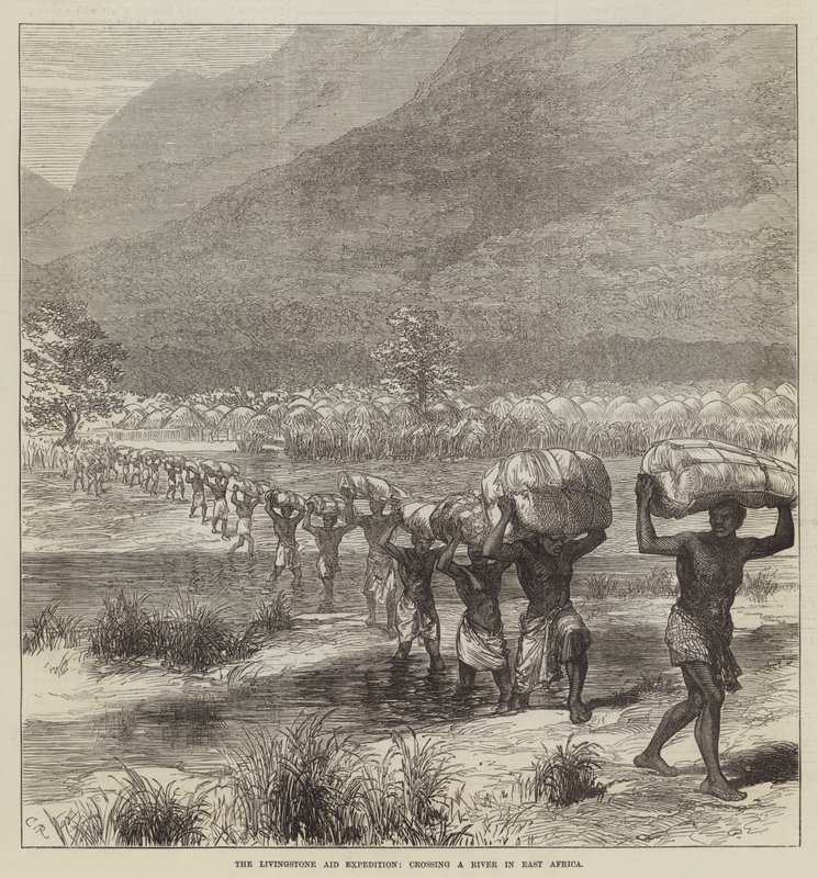 Livingstone Aid Expedition, překročení řeky ve východní Africe od Sir John Charles Robinson