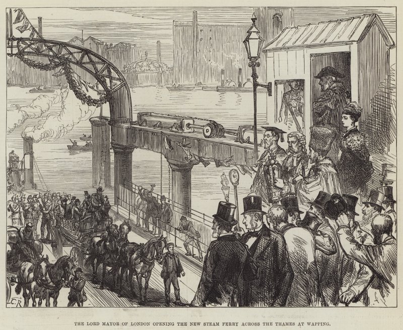 Lord Mayor of London Otevření nového parního trajektu přes Temži na Wappingu od Sir John Charles Robinson