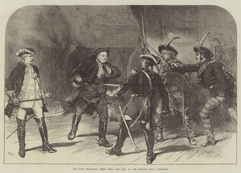 Scott Centenary, Scéna z Rob Boy, v Theatre Royal, Edinburgh od Sir John Charles Robinson