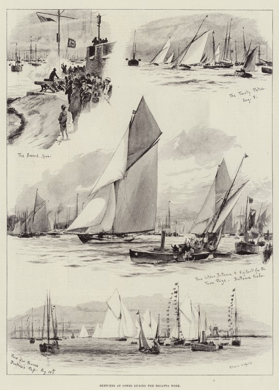 Skici v Cowes během týdne regaty od Charles William Wyllie