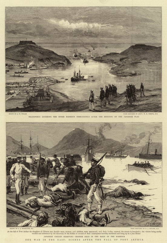 Válka na východě, scény po pádu Port Arthuru od Charles William Wyllie
