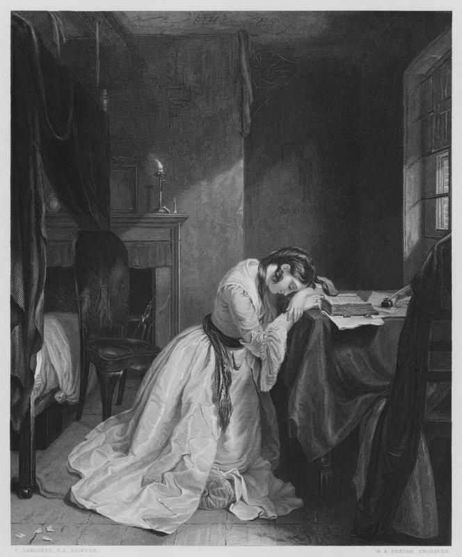 Clarissa Harlowe (rytina) od Charles (after) Landseer