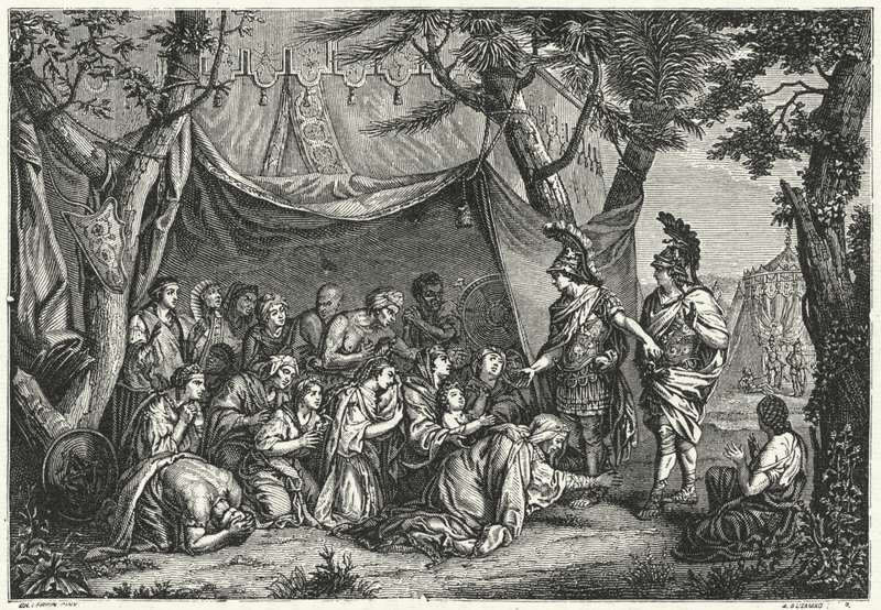 Královny Persie u nohou Alexandra (rytina) od Charles (after) Le Brun