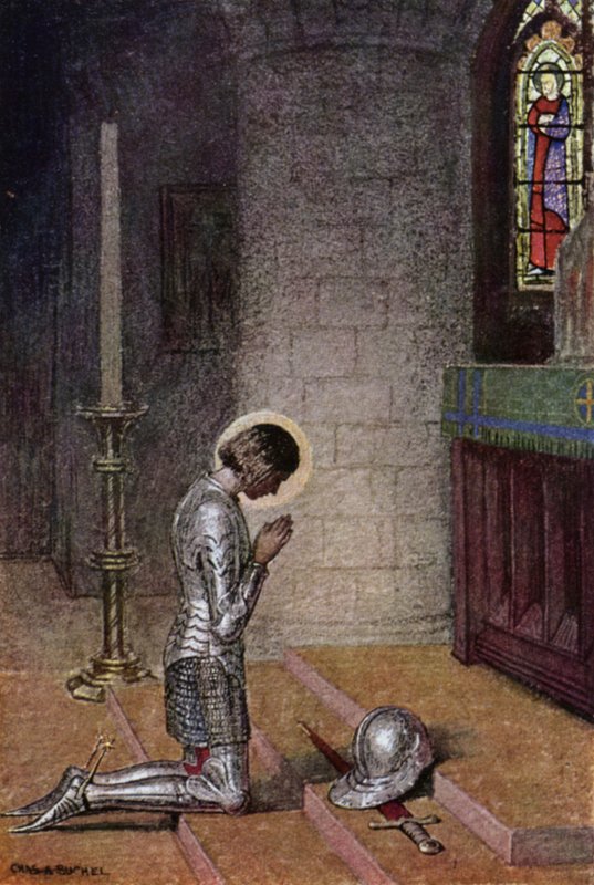 Johanka z Arku: Před oltářem (barva lito) od Charles A. Buchel