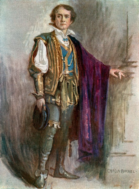 Dvanáctá noc: Orsino, pan Robert Taber (barevné lito) od Charles A. Buchel