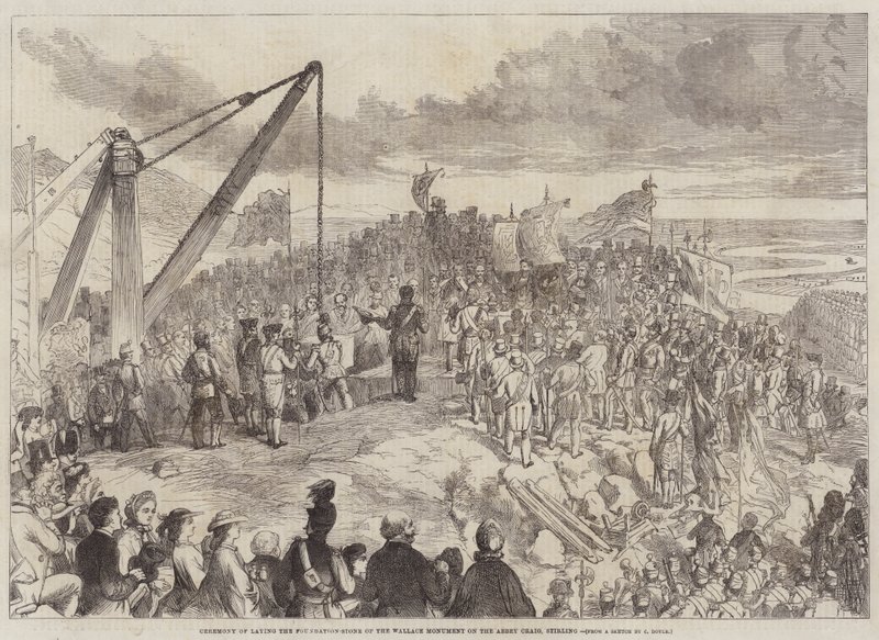 Ceremoniál položení základního kamene Wallace Monument na opatství Craig, Stirling od Charles Altamont Doyle