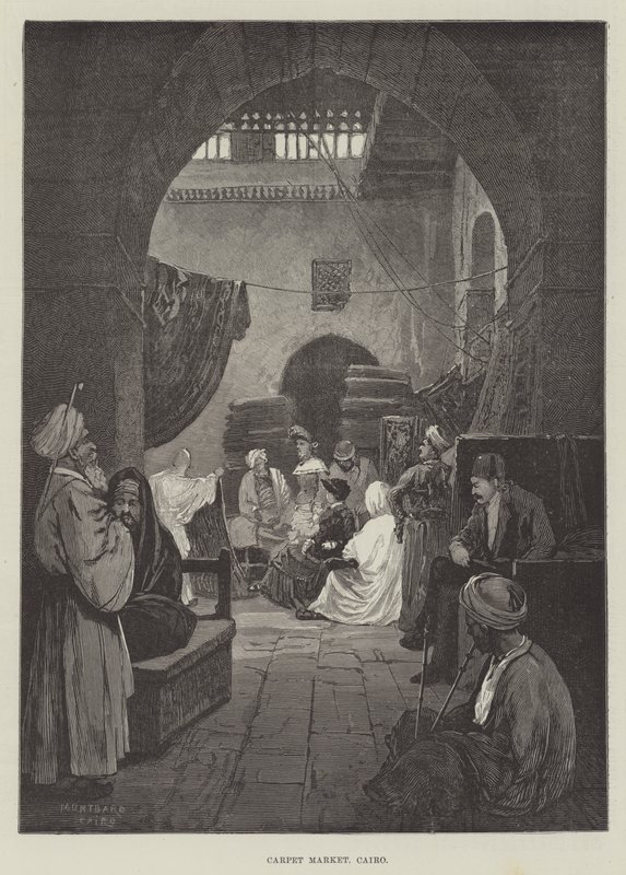 Kobercový trh, Káhira od Charles Auguste Loye