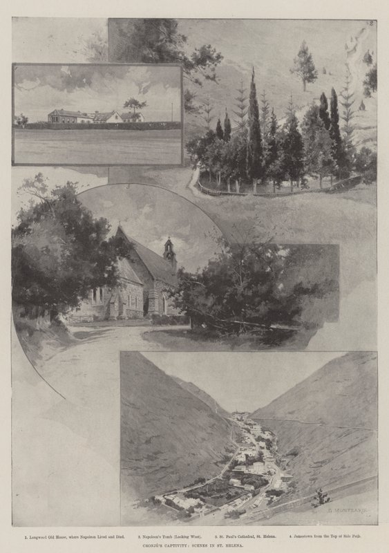 Cronjeho zajetí, scény na Svaté Heleně od Charles Auguste Loye