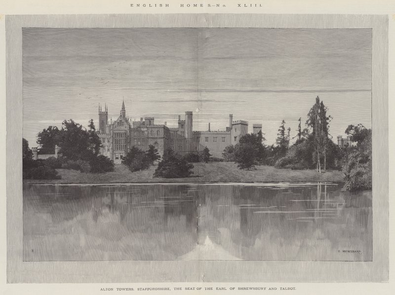 English Homes, Alton Towers, Staffordshire, sídlo hraběte ze Shrewsbury a Talbot od Charles Auguste Loye
