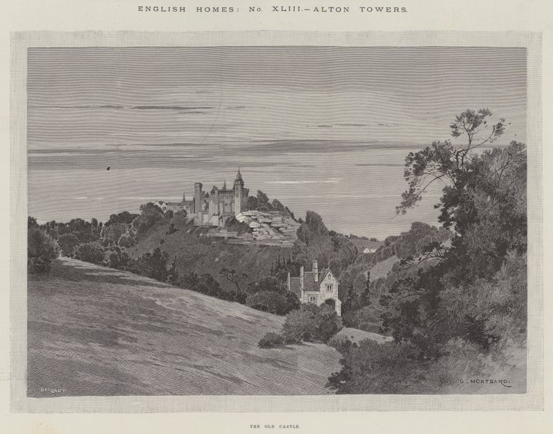 English Homes, Alton Towers, Starý hrad od Charles Auguste Loye