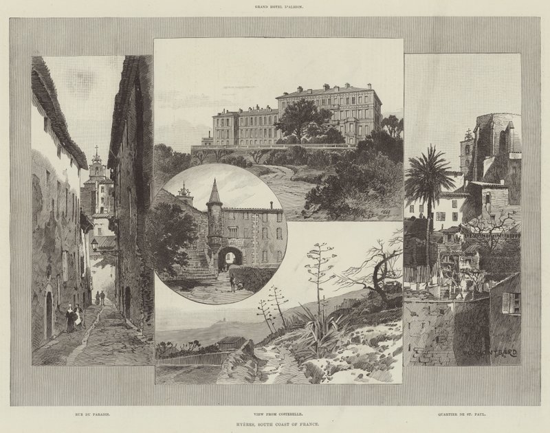 Hyeres, jižní pobřeží Francie od Charles Auguste Loye