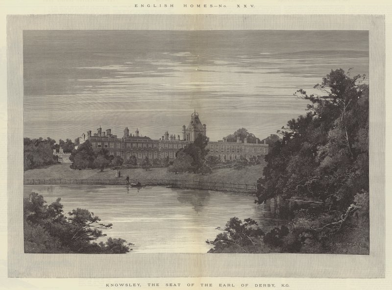 Knowsley, sídlo hraběte z Derby, KG od Charles Auguste Loye