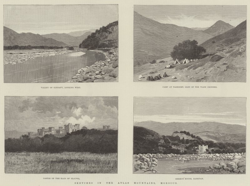 Náčrtky v pohoří Atlas, Maroko od Charles Auguste Loye