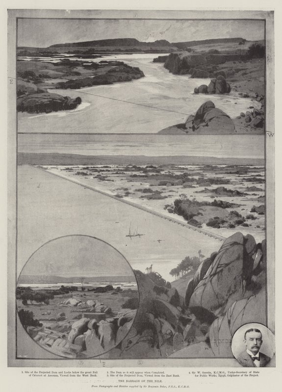 Přehrada Nilu od Charles Auguste Loye