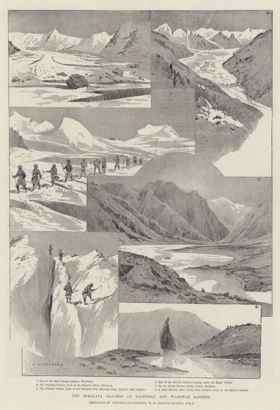 Himalájské ledovce Baltistan a Wardwan, Kašmír od Charles Auguste Loye