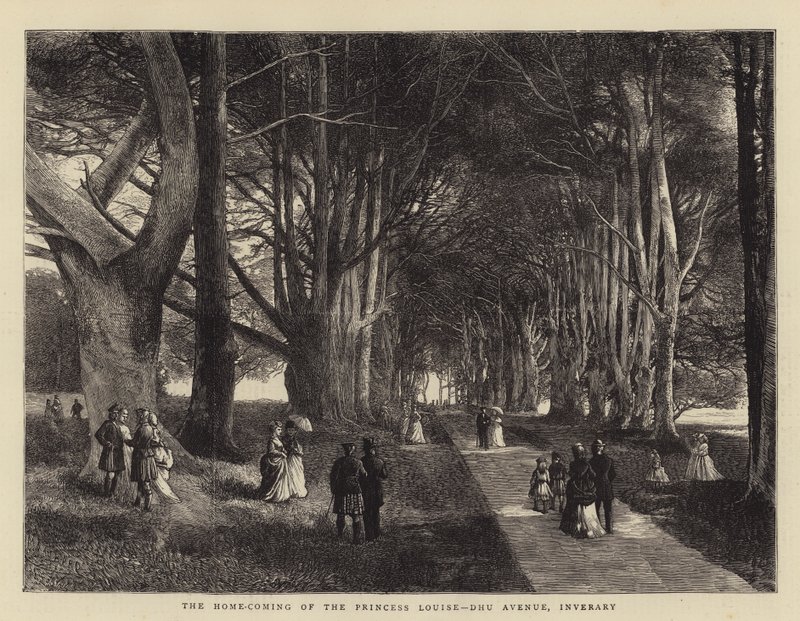 Návrat princezny Louise domů, Dhu Avenue, Inverary od Charles Auguste Loye