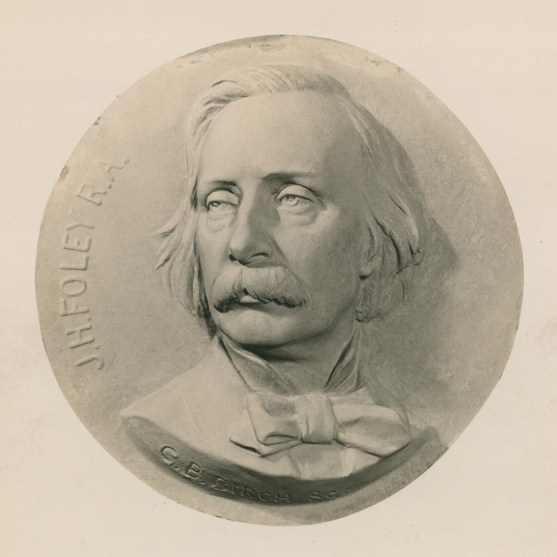 Reliéfní plastika sochaře Johna Henryho Foleyho od Charles Bell Birch