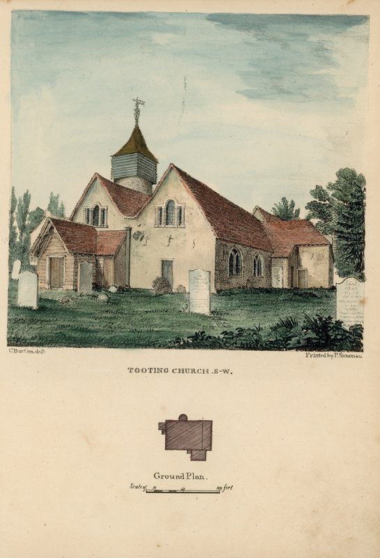 Jihozápadní pohled na Tooting Church od Charles Burton