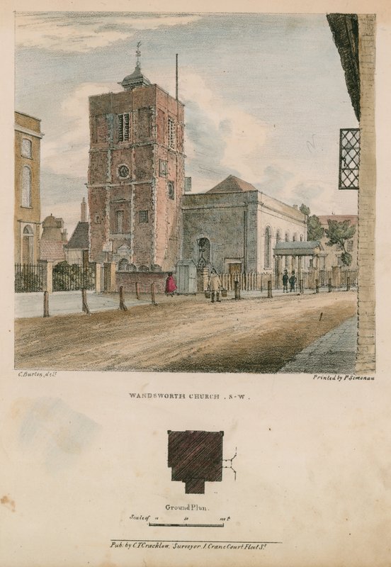 Jihozápadní pohled na Wandsworth Church od Charles Burton