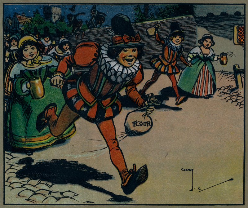 Dívky a chlapci přicházejí hrát (barevné lito) od Charles Crombie