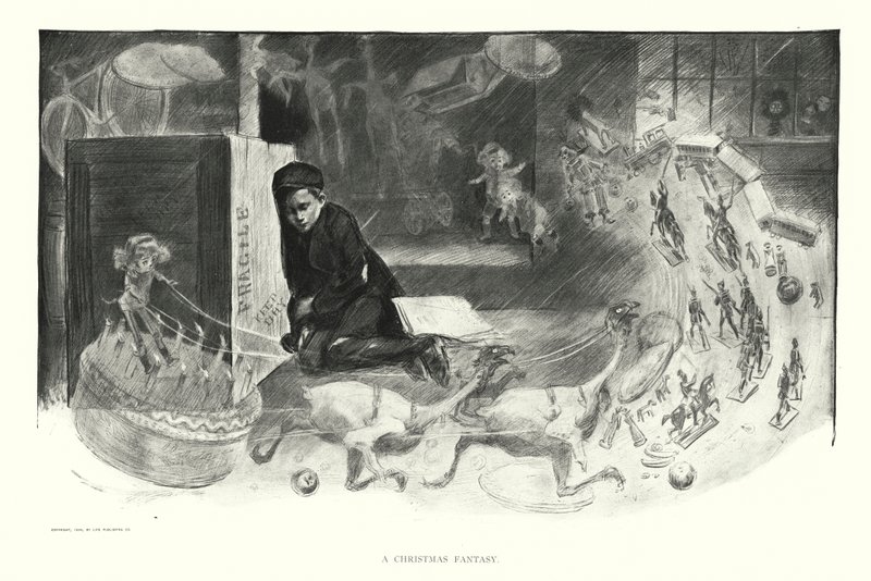 Vánoční fantazie (litografie) od Charles Dana Gibson