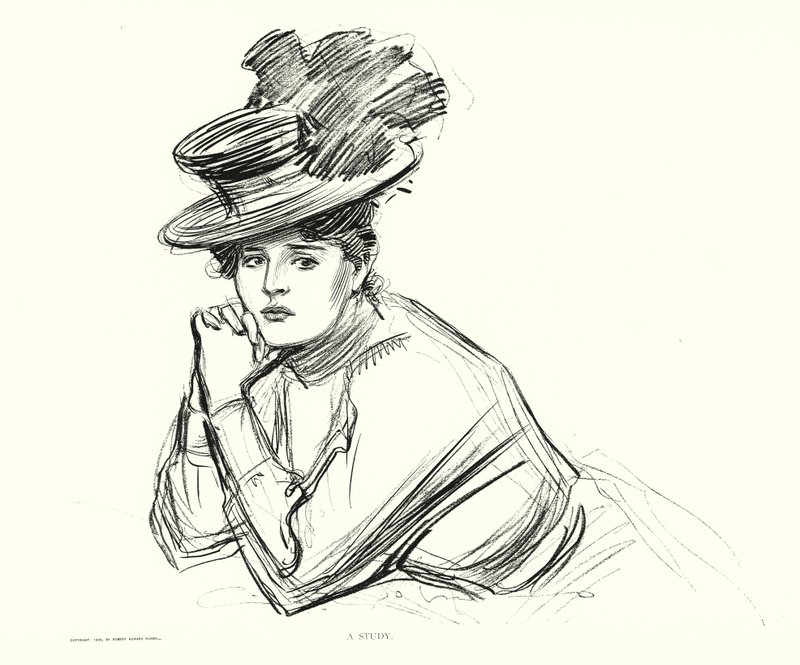 Studie (litografie) od Charles Dana Gibson