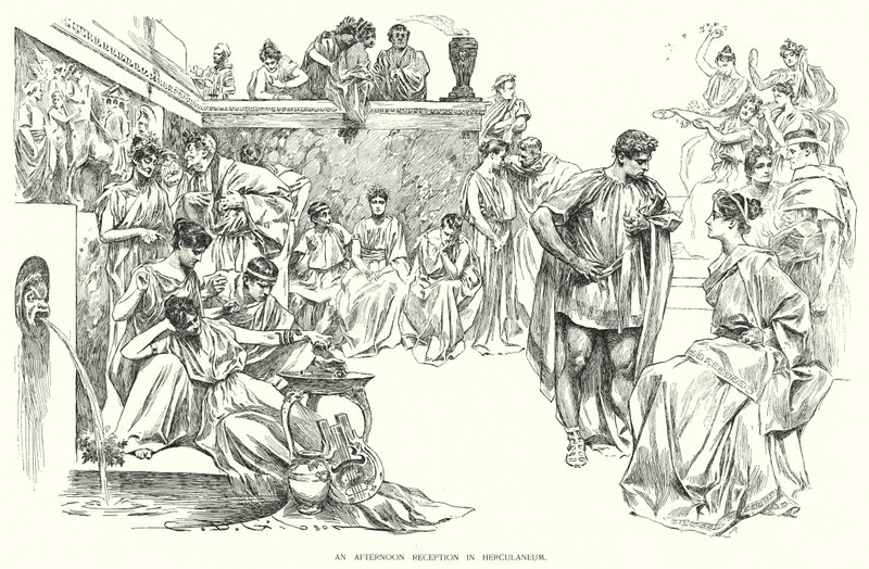 Odpolední recepce v Herculaneum (litho) od Charles Dana Gibson