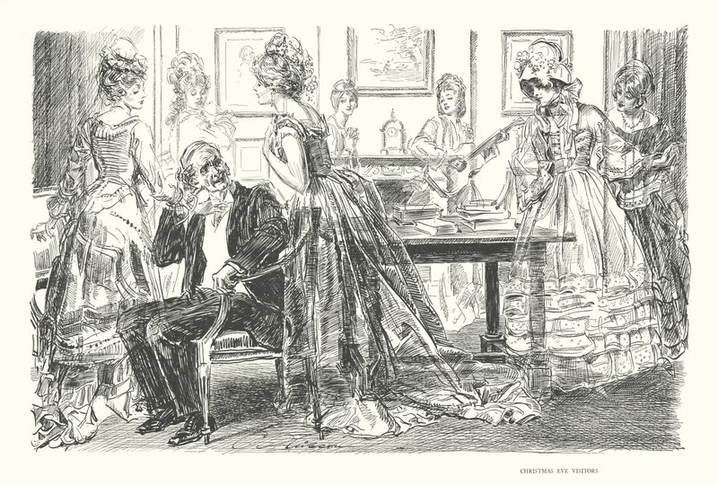 Štědrovečerní návštěvníci (litografie) od Charles Dana Gibson