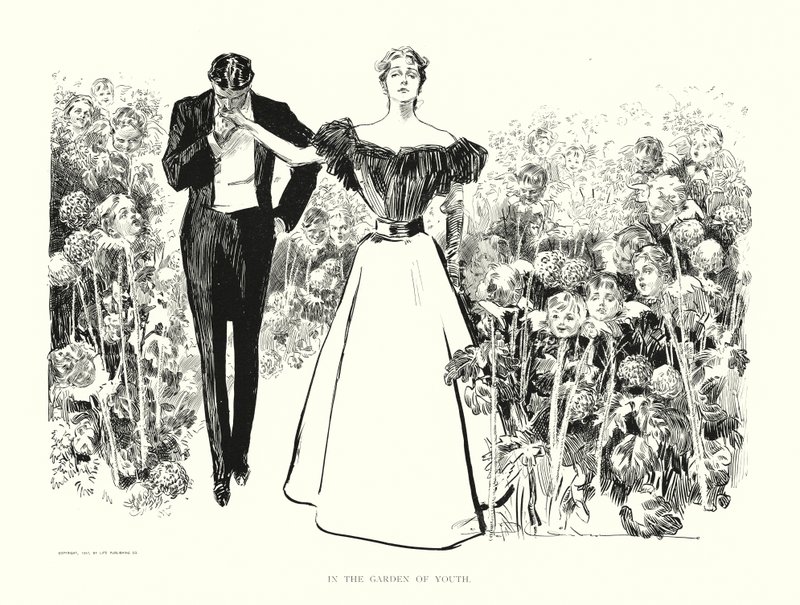 V zahradě mládí (litografie) od Charles Dana Gibson