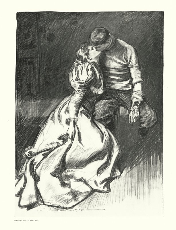 Polibek (litografie) od Charles Dana Gibson