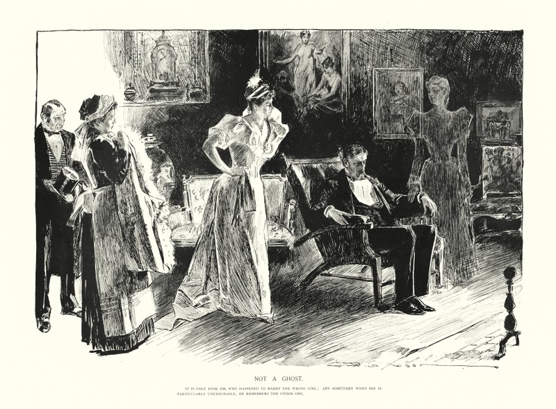 Not a Ghost (litografie) od Charles Dana Gibson