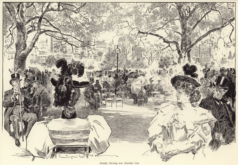 Neděle ráno, poblíž Stanhope Gate, Hyde Park od Charles Dana Gibson