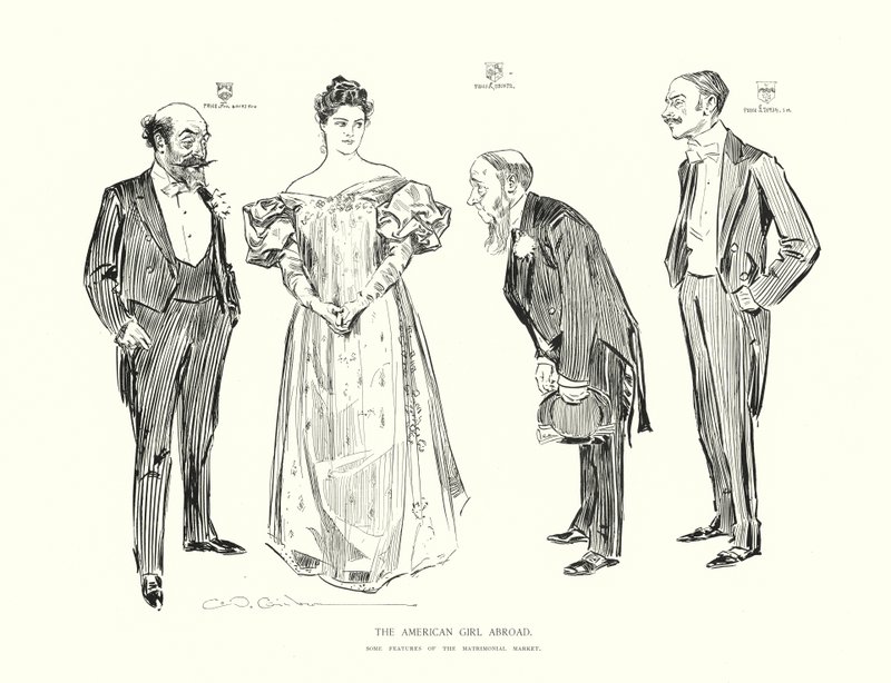Americká dívka v zahraničí (litografie) od Charles Dana Gibson