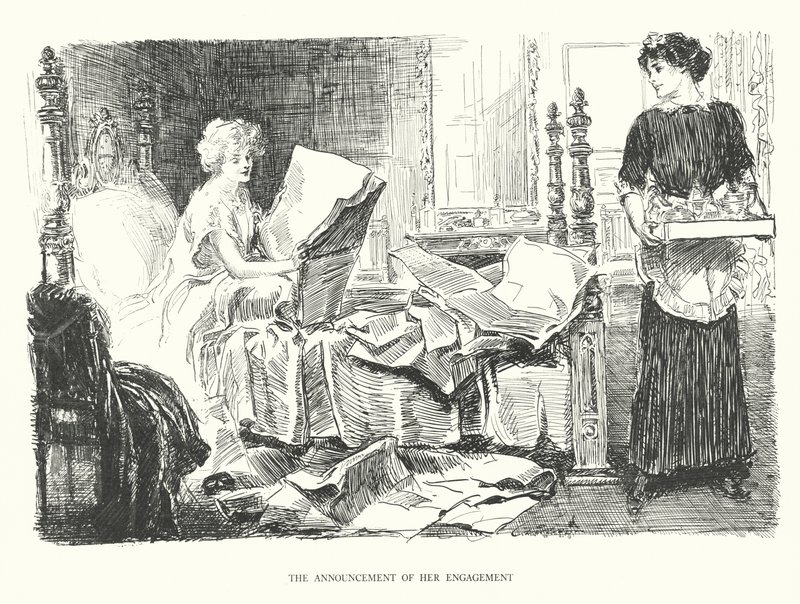 Oznámení o zasnoubení (litografie) od Charles Dana Gibson