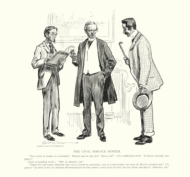 Systém státní služby (litografie) od Charles Dana Gibson