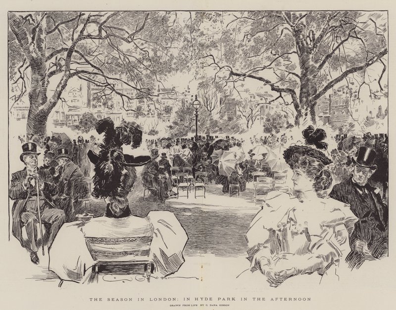 Sezóna v Londýně, odpoledne v Hyde Parku od Charles Dana Gibson