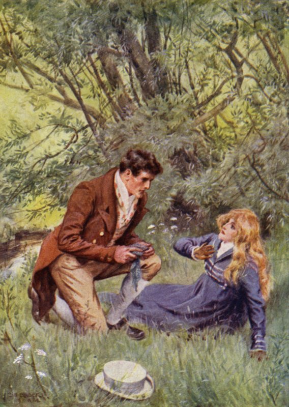 Ilustrace pro The Amateur Gentleman od Jefferyho Farnola (barevné lito) od Charles Edmund (after) Brock