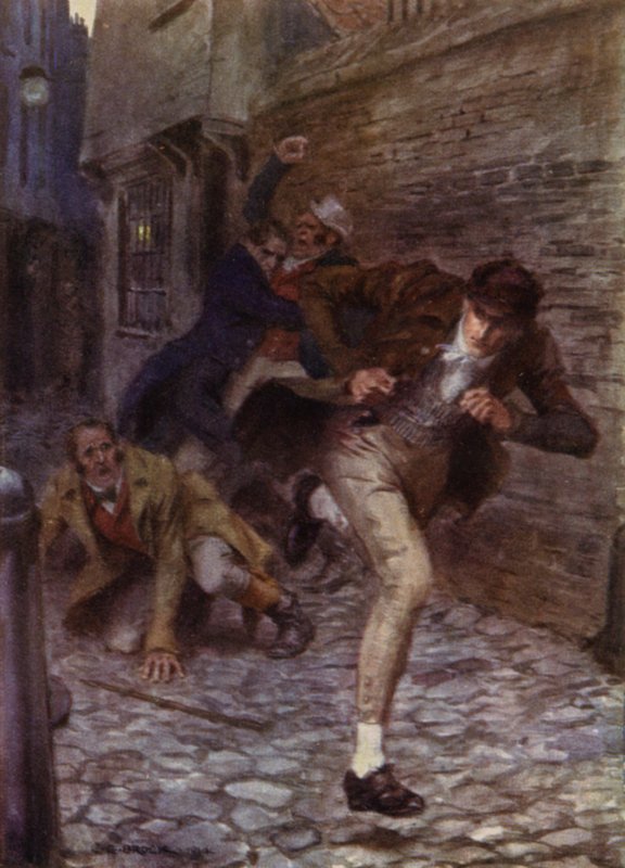Ilustrace pro The Amateur Gentleman od Jefferyho Farnola (barevné lito) od Charles Edmund (after) Brock
