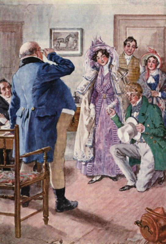 Ilustrace k Pickwickovým novinám od Charlese Dickense (barevná litografie) od Charles Edmund (after) Brock