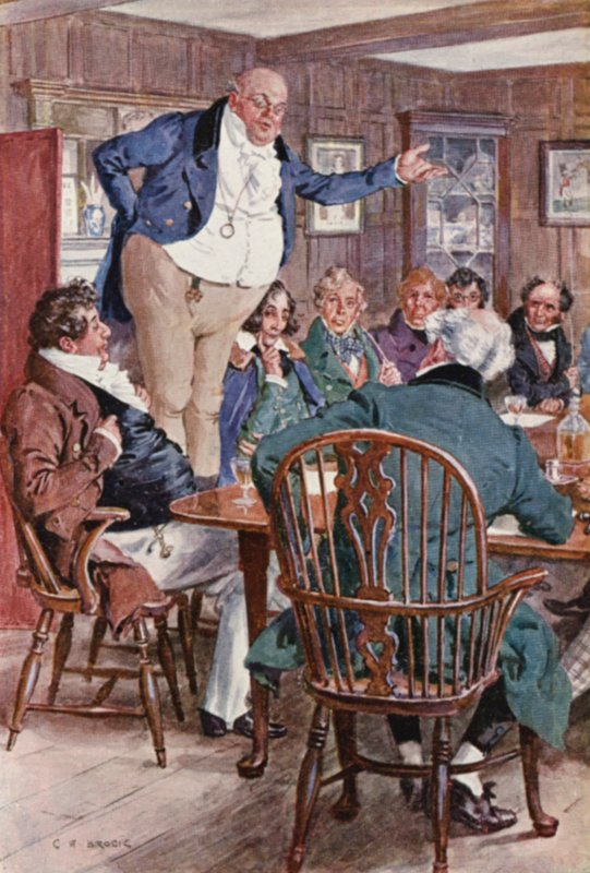 Ilustrace k Pickwickovým novinám od Charlese Dickense (barevná litografie) od Charles Edmund (after) Brock