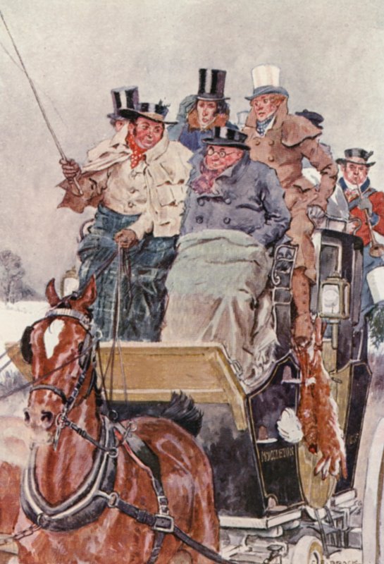 Ilustrace k Pickwickovým novinám od Charlese Dickense (barevná litografie) od Charles Edmund (after) Brock