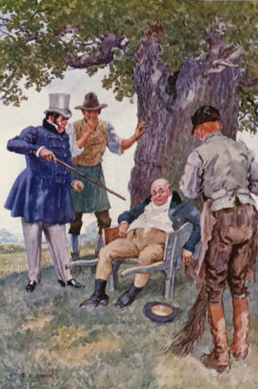 Ilustrace k Pickwickovým novinám od Charlese Dickense (barevná litografie) od Charles Edmund (after) Brock