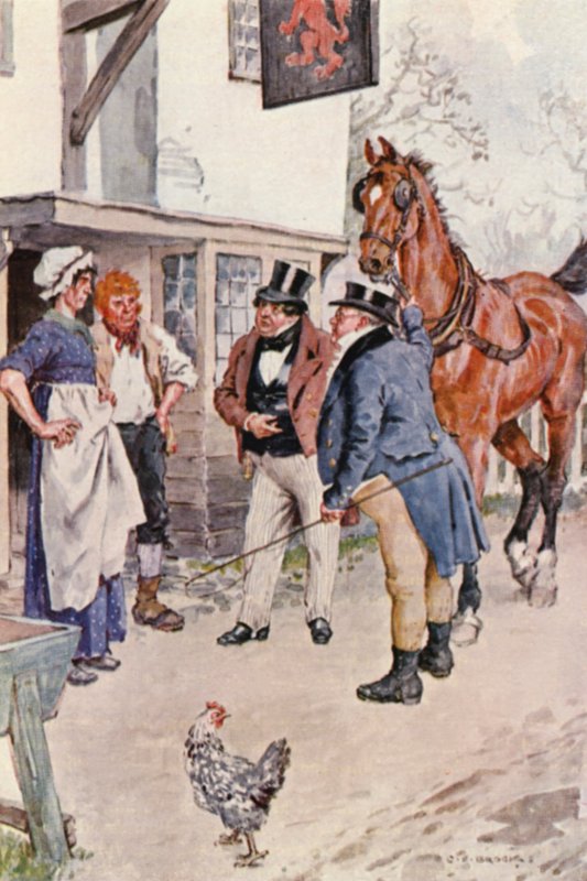 Ilustrace k Pickwickovým novinám od Charlese Dickense (barevná litografie) od Charles Edmund (after) Brock