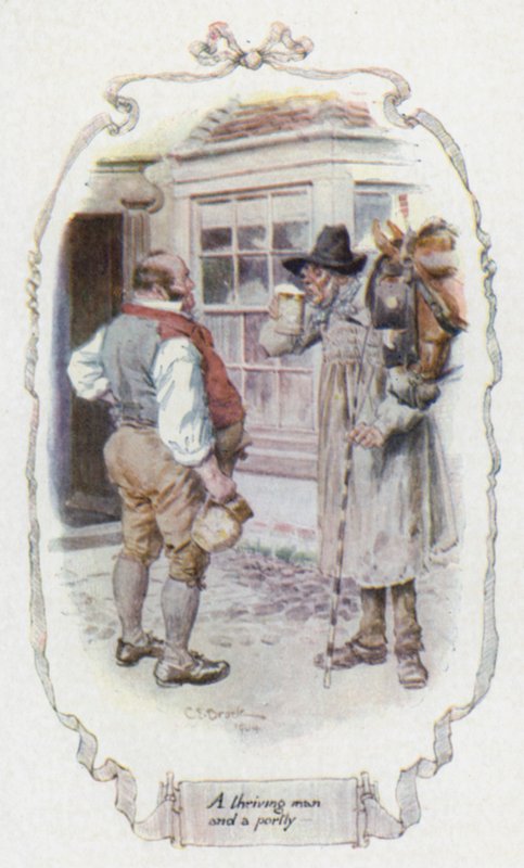 Prosperující muž a statný (barevná lito) od Charles Edmund Brock