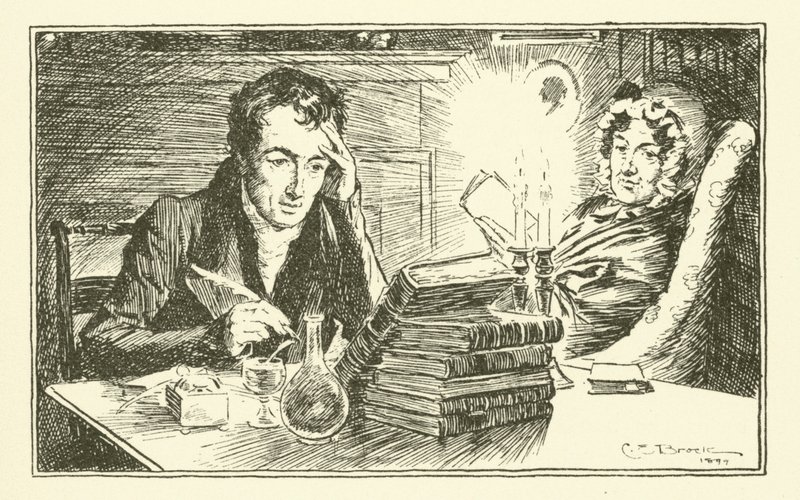 Charles Lamb se svou sestrou Mary (rytina) od Charles Edmund Brock