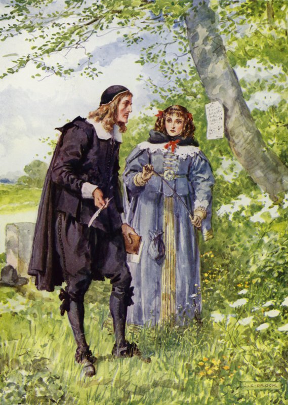 George Herbert, Na cestě do Bemertonu (barevné lito) od Charles Edmund Brock
