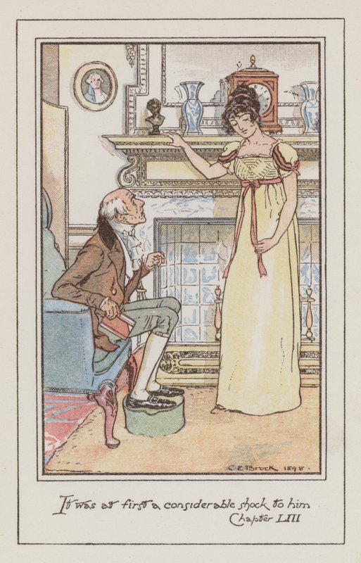 Ilustrace pro Emmu od Jane Austen (barevné lito) od Charles Edmund Brock