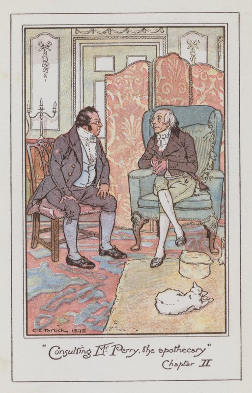 Ilustrace pro Emmu od Jane Austen (barevné lito) od Charles Edmund Brock